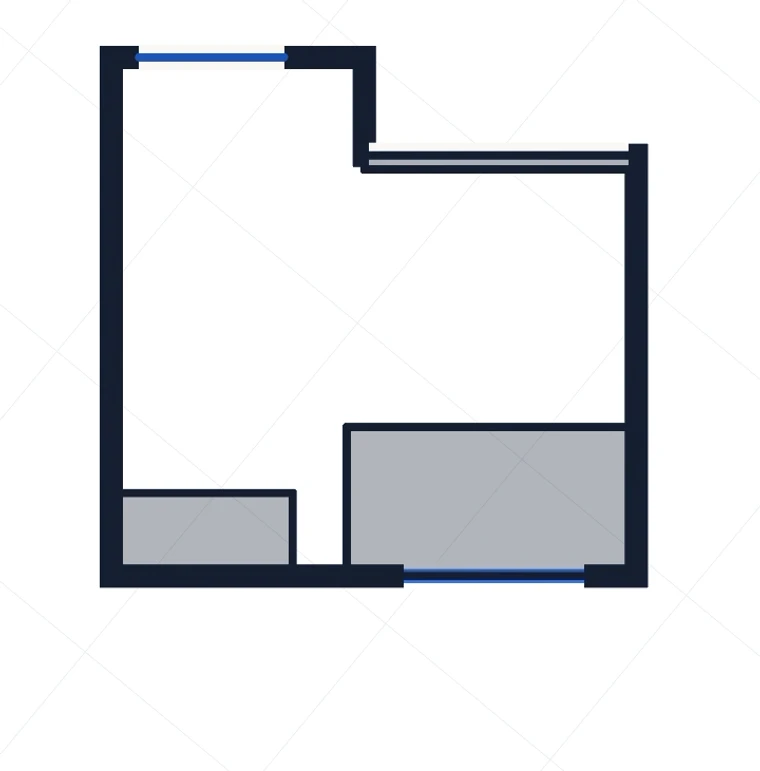 A to-scale 2D floor plan of a property, made from an iPhone scan.